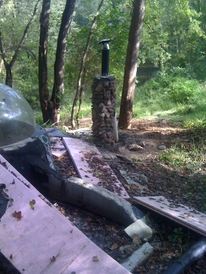 hobbit house construction formwork concrete dome masonry chimney