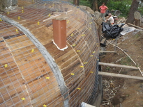 hobbit house construction formwork concrete dome chimney flue
